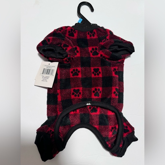 NWT Pet Posse Red & Black Plaid One Piece Pajamas Size Small - Picture 2 of 5